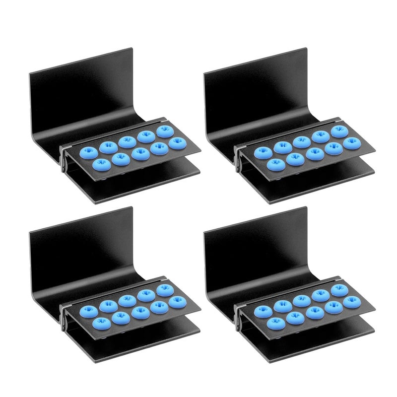 EustomA 10 Holes Burs Holder 4pcs/Set Blocks Autoclavable Bur Case (Black) - Image 1